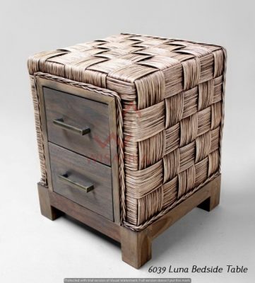 Luna Rattan Bedside Table
