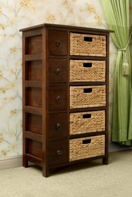 Yuan Cabinet with wicker drawers