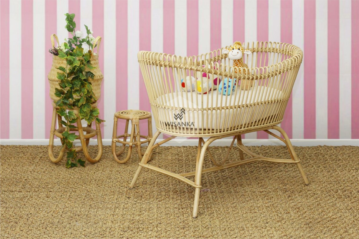 wicker baby crib