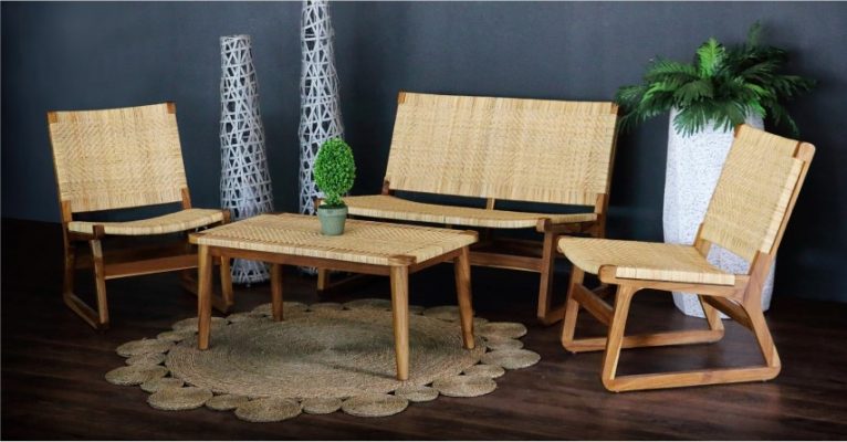 Muzu Rattan Living Set