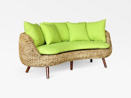 Kervin Rattan Curve Sofa