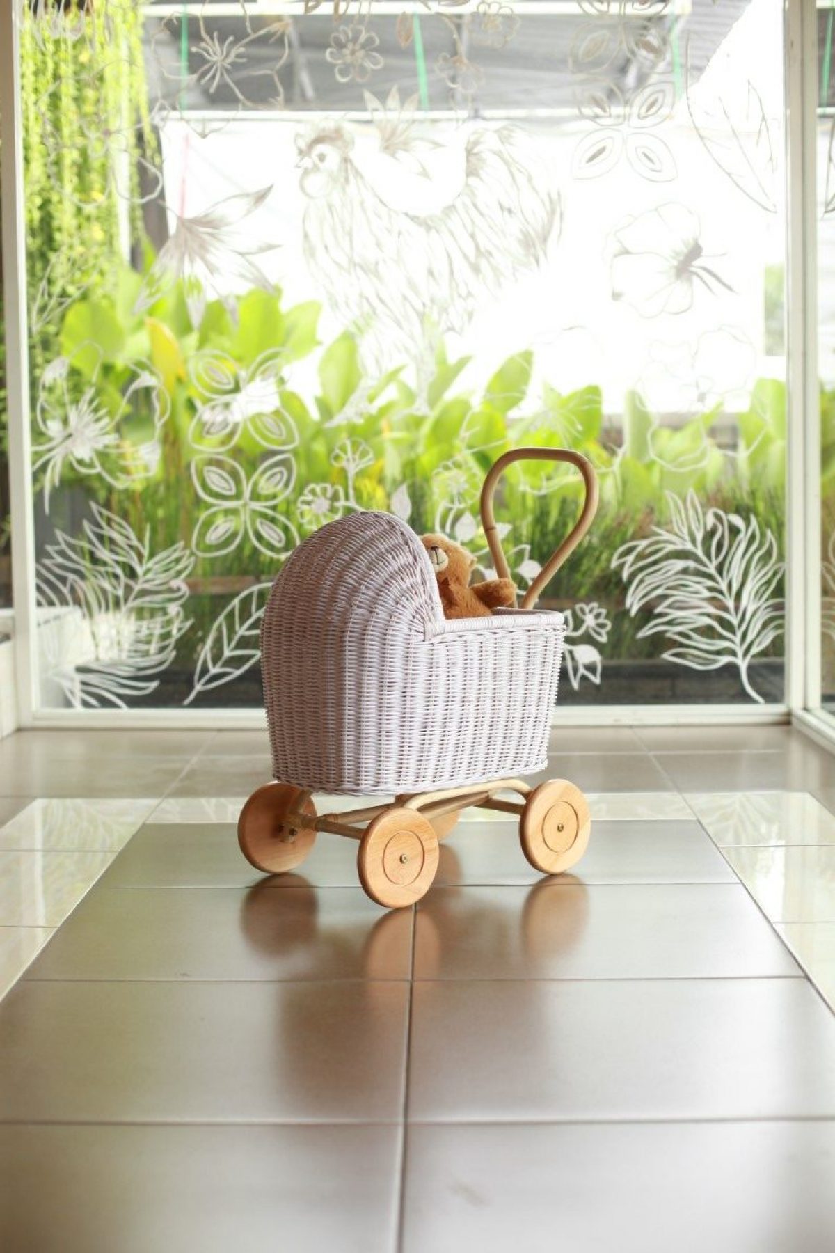rattan doll pram